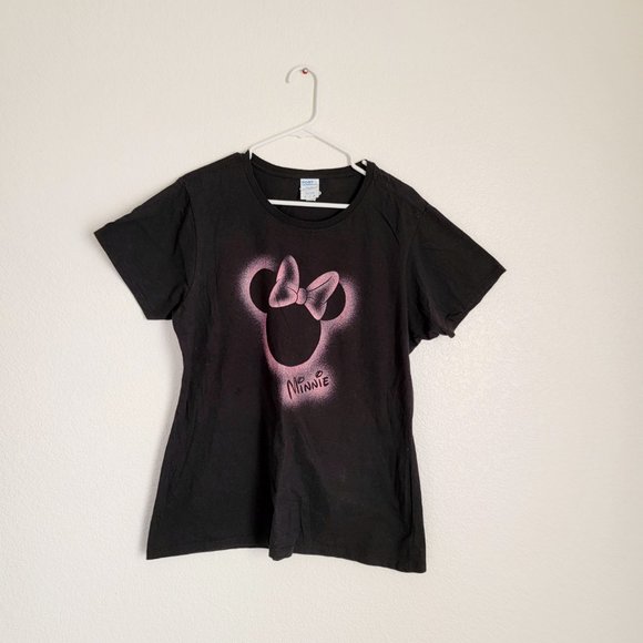 Port & Company DISNEY T Shirt Black With Pink Minnie Mouse Design Size XL - Picture 2 of 15
